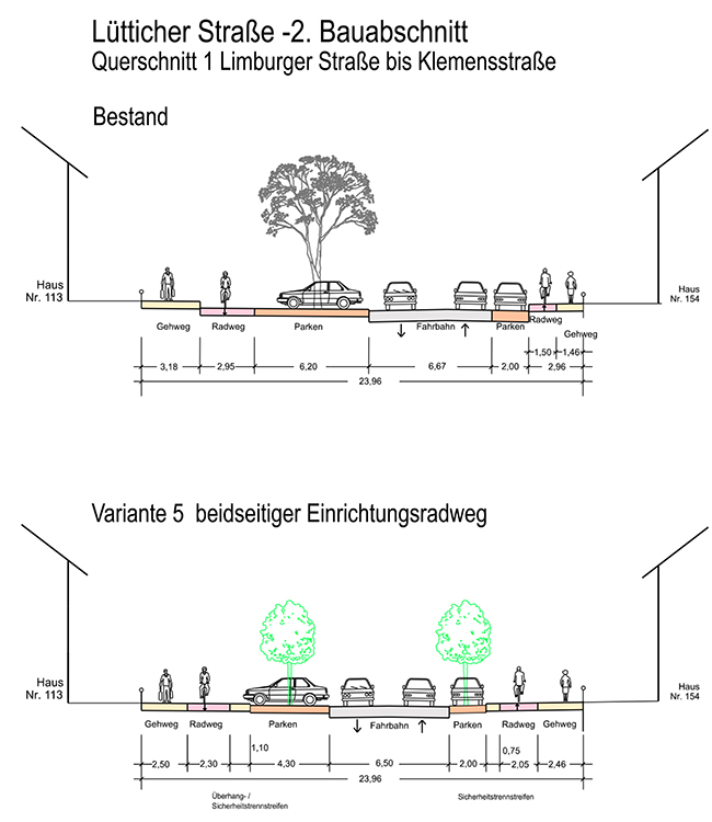 Stadt Aachen - L&uuml;tticher Stra&szlig;e - Variante 5-1